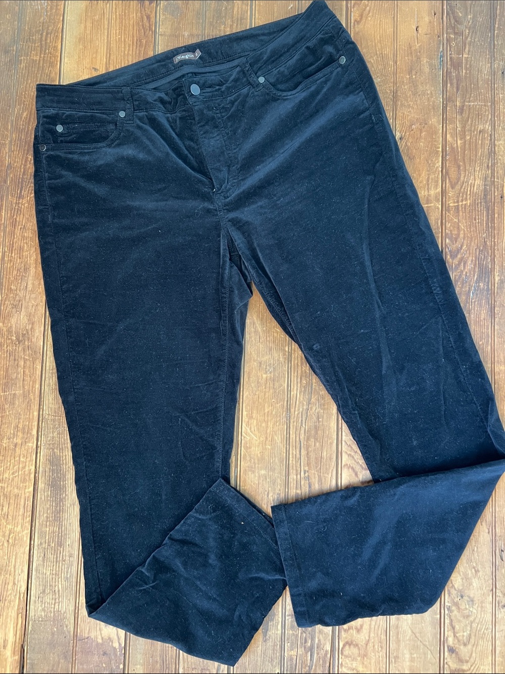 Women’s J McLaughlin Black Velvet Jeans Trousers - Classic Straight Fit size 12